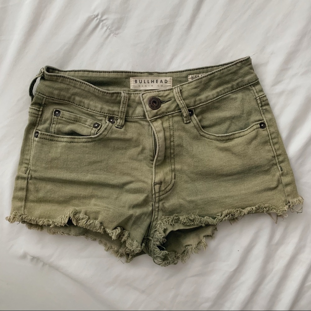 SOLD: Pacsun Olive Denim Shorts